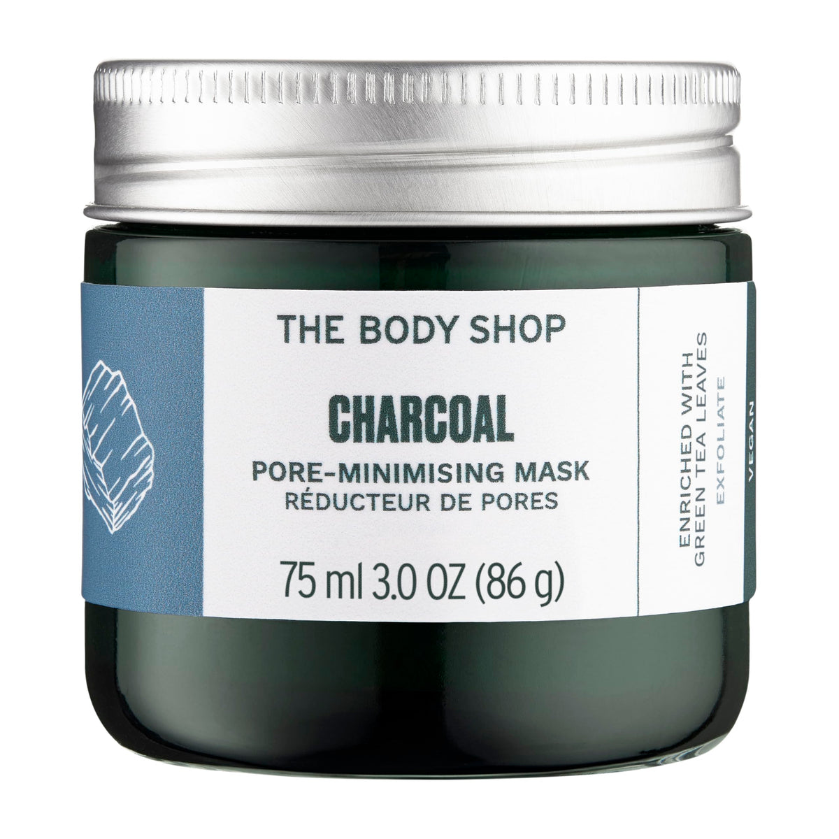 The Body Shop Himalayan Charcoal Purifying Glow Mask tube concentrates purifying action for clear pores