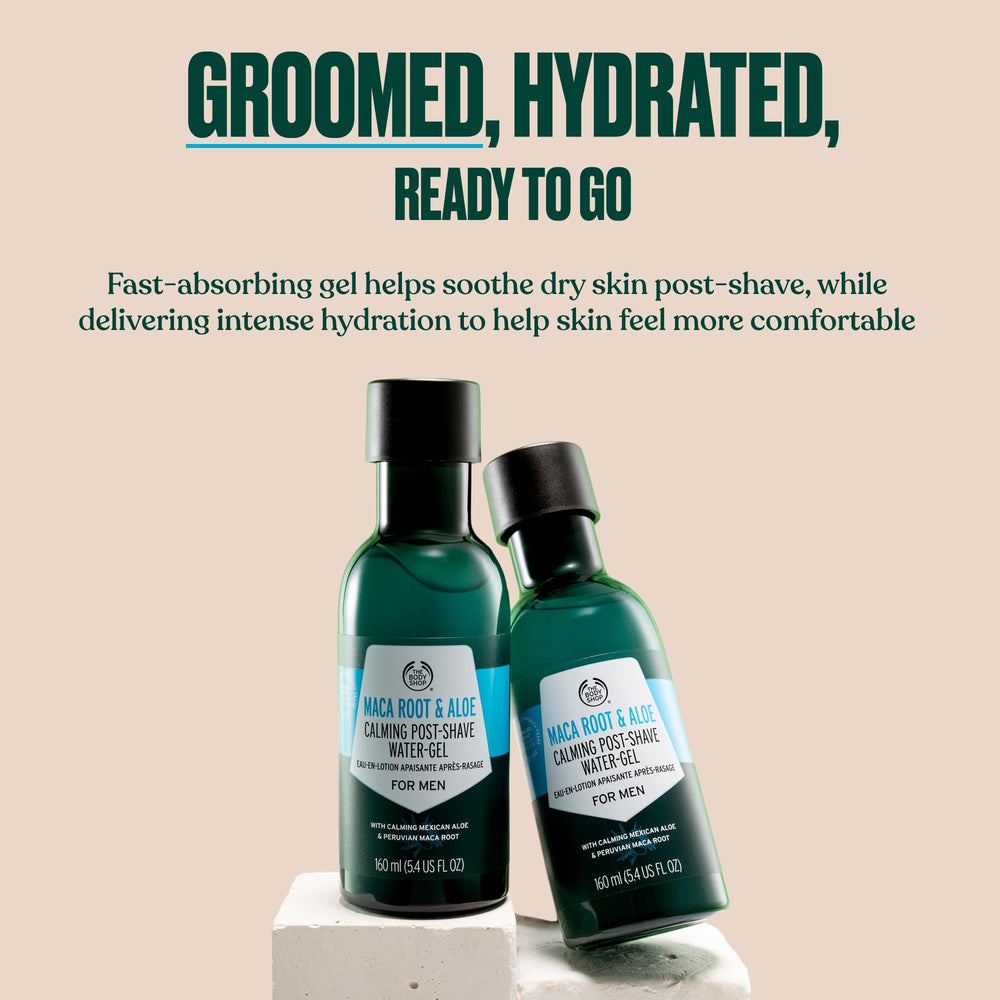 The Body Shop Maca Root & Aloe texture swirl shows lightweight cooling gel