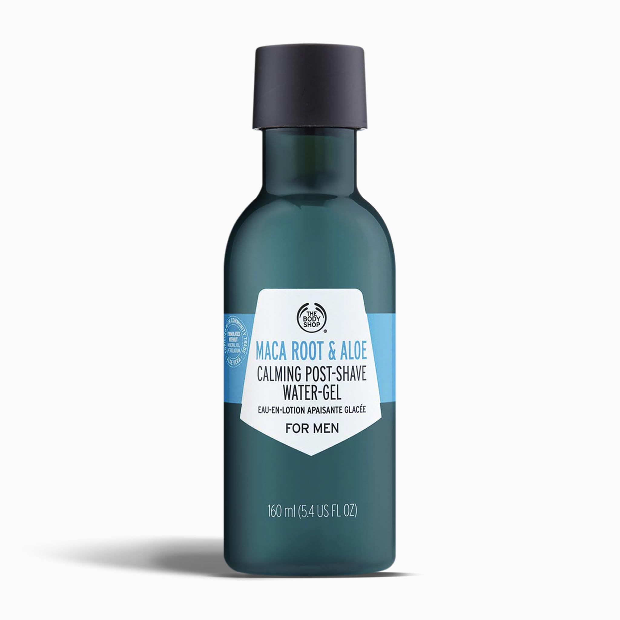 The Body Shop Maca Root & Aloe post-shave gel, tube front, soothing aftershave