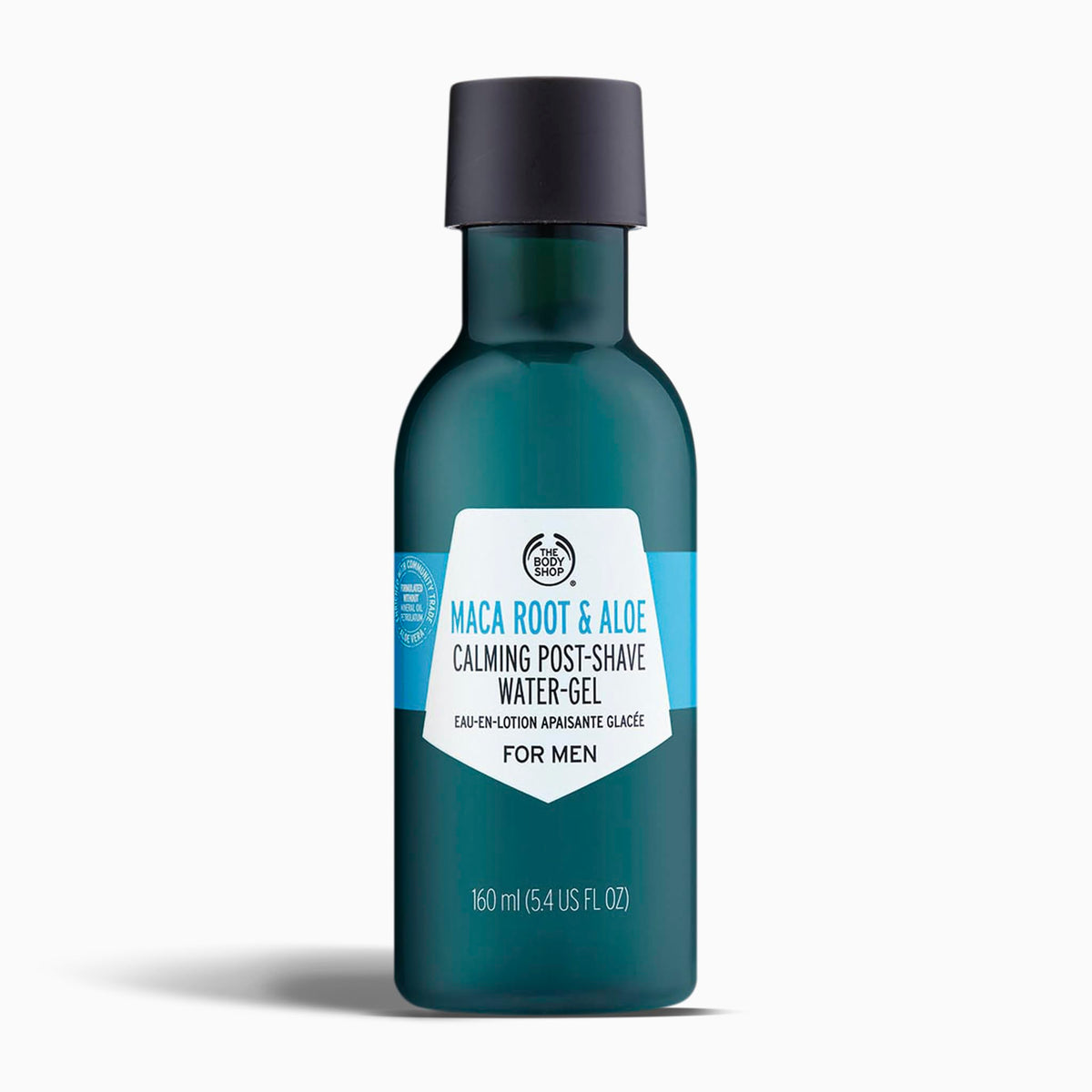 The Body Shop Maca Root & Aloe post-shave gel, tube front, soothing aftershave
