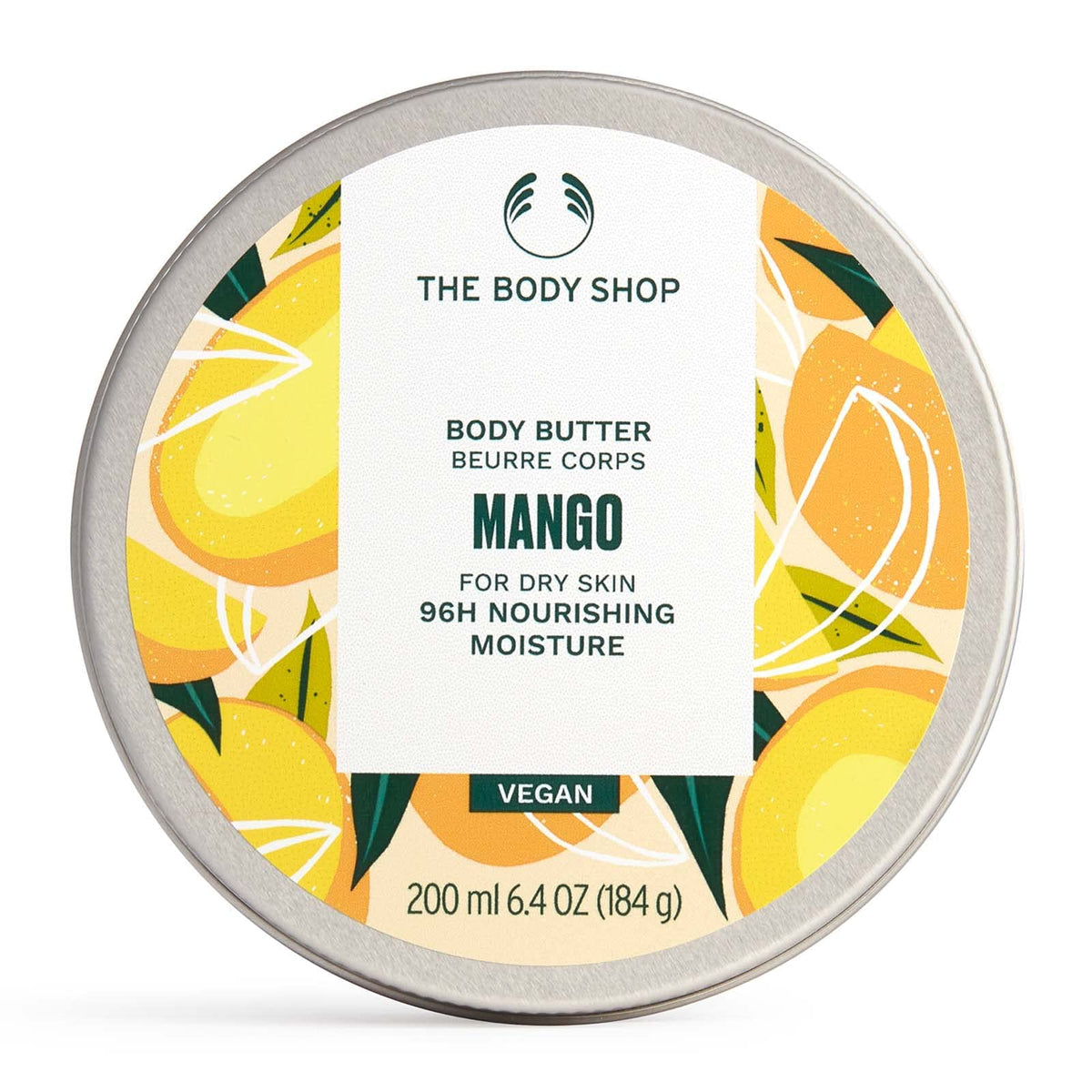 The Body Shop Mango Body Butter jar offering rich hydration for dry skin