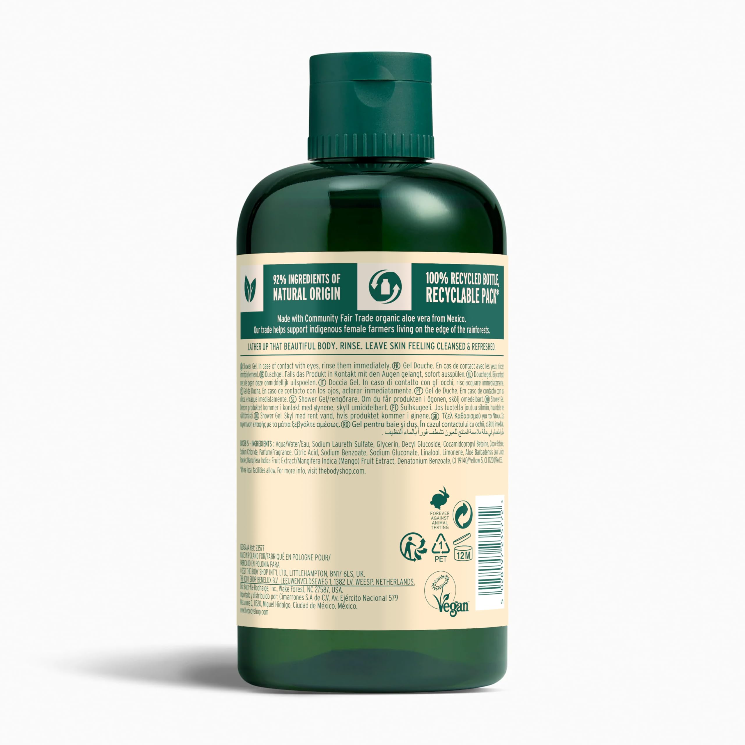 The Body Shop Mango Shower Gel serves as a refreshing post-workout cleansing ritual.