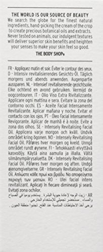 The Body Shop Oils of Life packaging shows vegan and free-from attributes.