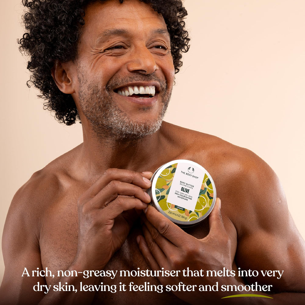 The Body Shop Olive Body Butter cream texture glides on for intense daily nourishment
