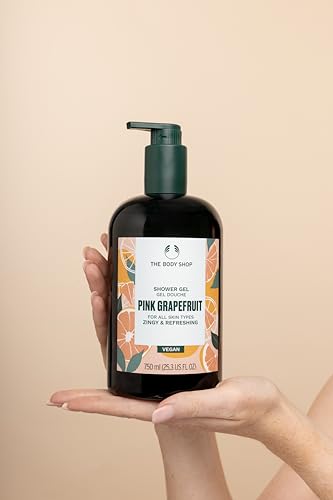 The Body Shop Pink Grapefruit Shower Gel foam creating a light, invigorating lather on skin.