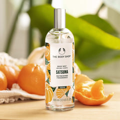 The Body Shop Satsuma Body Mist spray captures a zesty aroma for instant cooling refreshment.