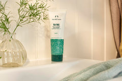 The Body Shop Tea Tree Scrub helps reveal a clearer, matte-looking complexion