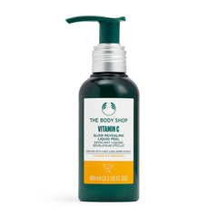 The Body Shop Vitamin C Glow-Revealing Liquid Peel bottle showcases bright citrus energy for radiant skin.