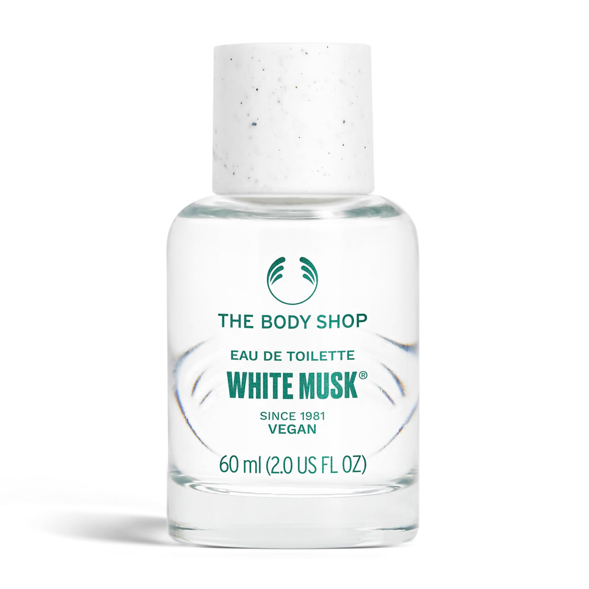 The Body Shop White Musk EDT bottle front shows a fresh floral musk profile for daily confidence.