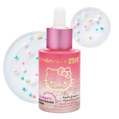 The Crème Shop Hello Kitty Brightening Serum bottle-front shows radiant glow potential.