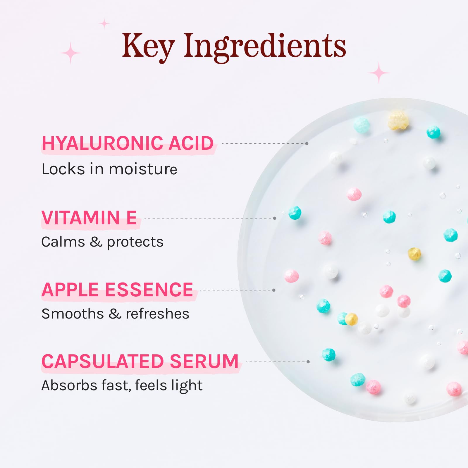 The Crème Shop Hello Kitty Brightening Serum texture-swatch demonstrates a smooth, hydrated skin look.