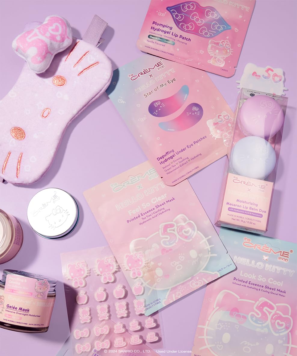 The Crème Shop Hello Kitty Pimple Patches packaging close-up for on-the-go blemish care.