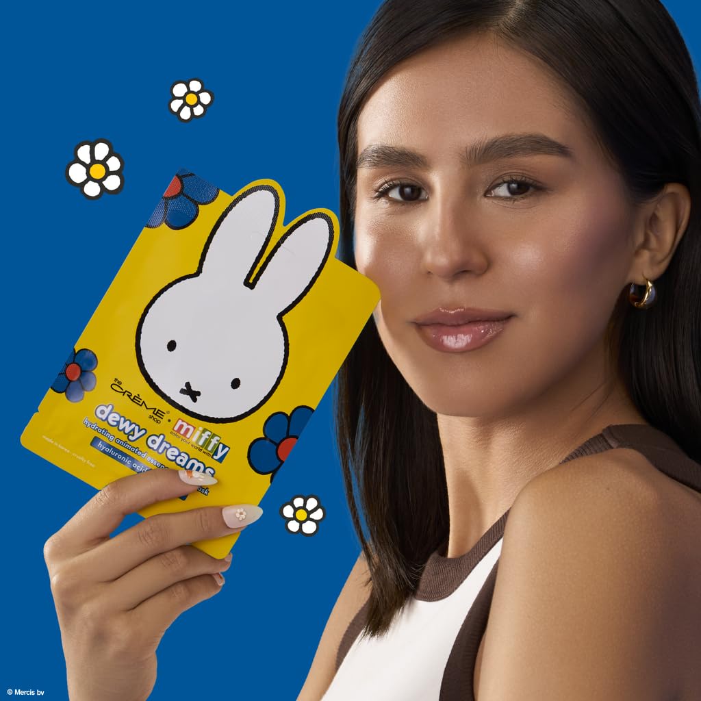 The Crème Shop Hyaluronic Acid Squalane Sheet Mask image emphasizes intense moisture and plumpness.
