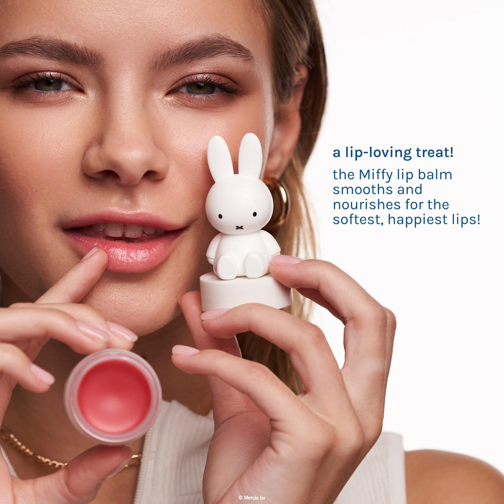 The Crème Shop Miffy lip balm with murumuru nourishes and seals moisture during chilly days.