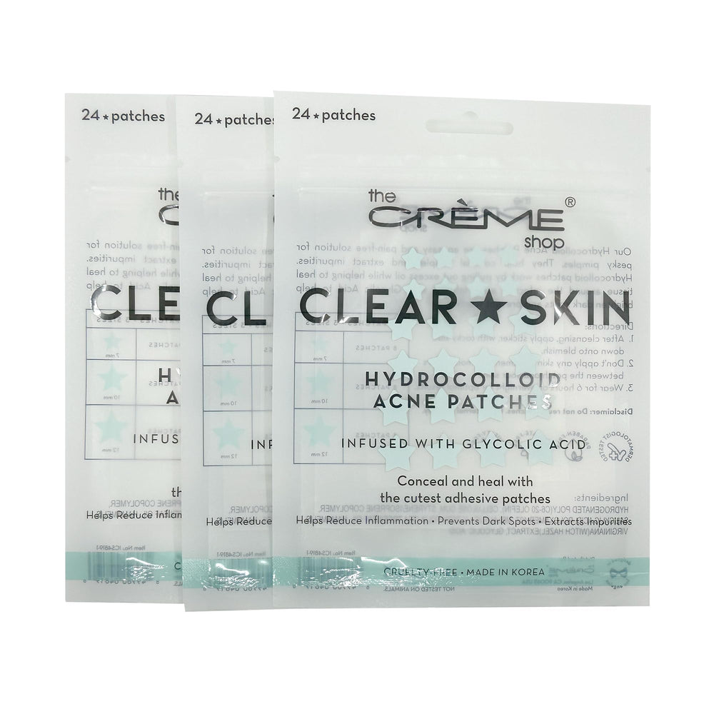 The Crème Shop star shape patch close-up; hydrocolloid film absorbs impurities.