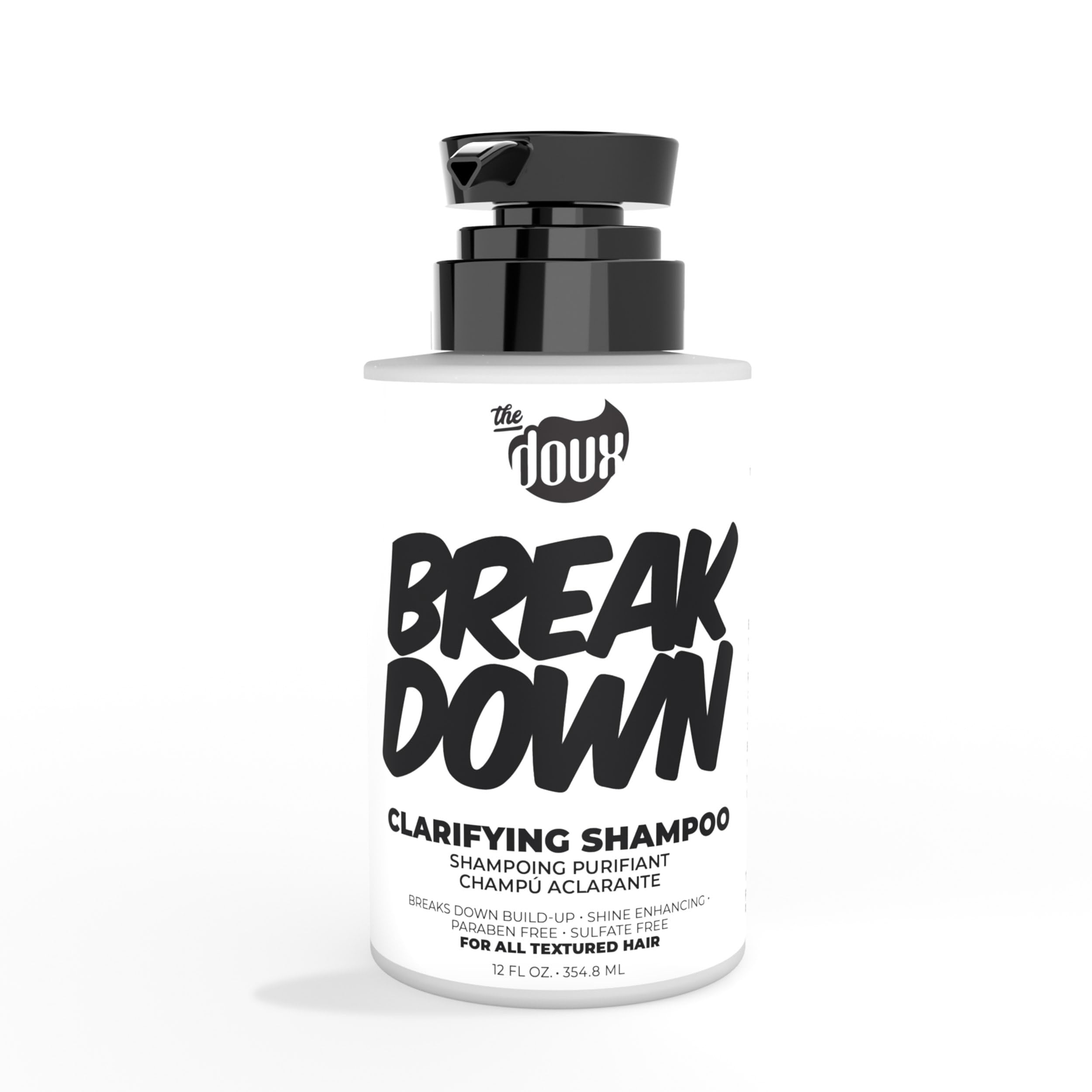 The Doux BREAKDOWN bottle front view—clarifying cleanse for curls.