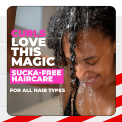 The Doux ONE LOVE bottle misting detangler demonstrates easy detangling for all curl types.