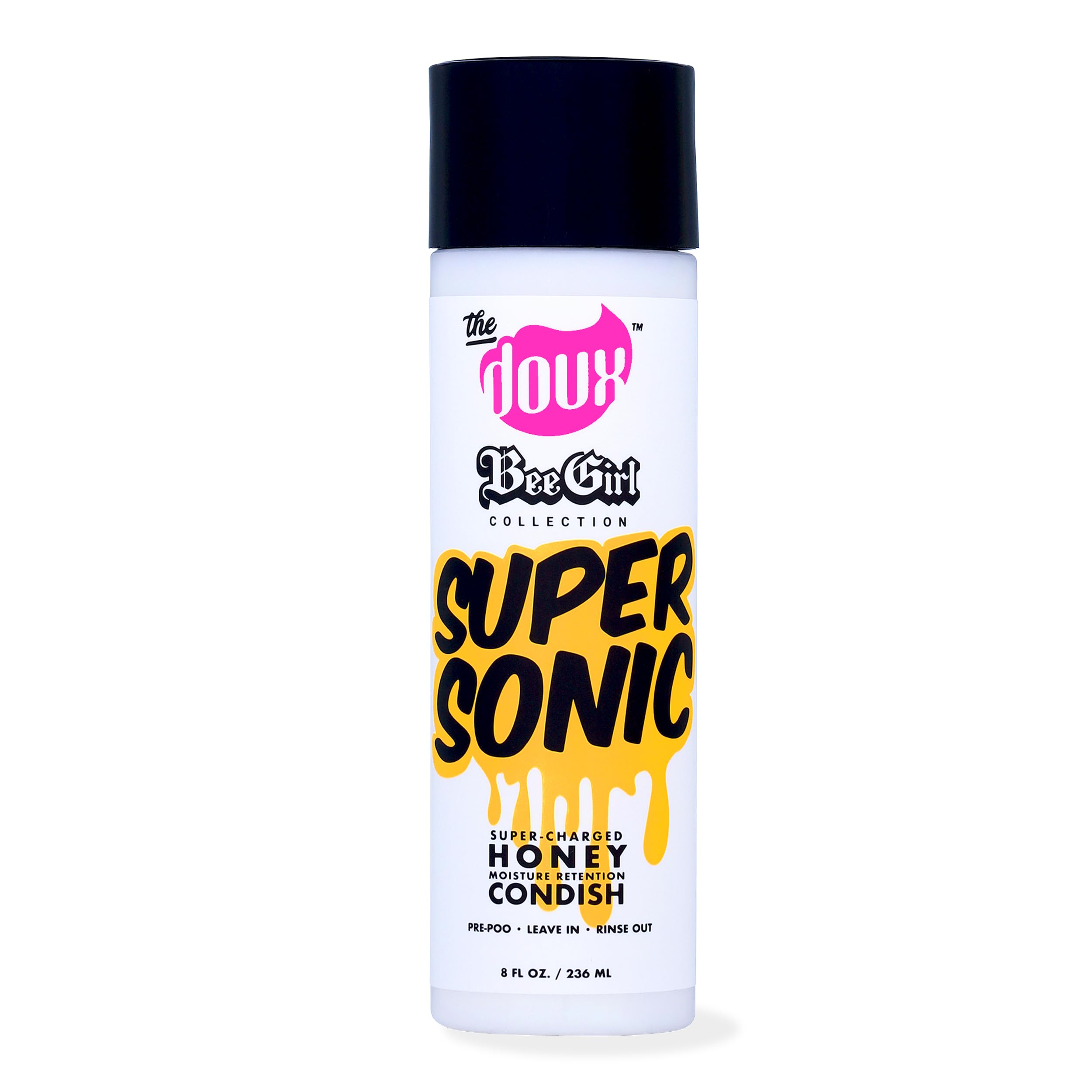 The Doux Supersonic Honey Condish pre-poo application for seamless detangling and moisture