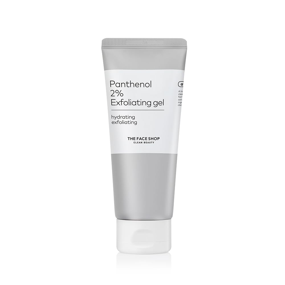 The Face Shop Alltimate exfoliator bottle close-up showing gentle exfoliation and hydration