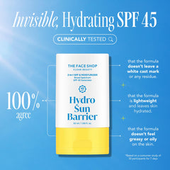 Product applied with no white cast on skin.