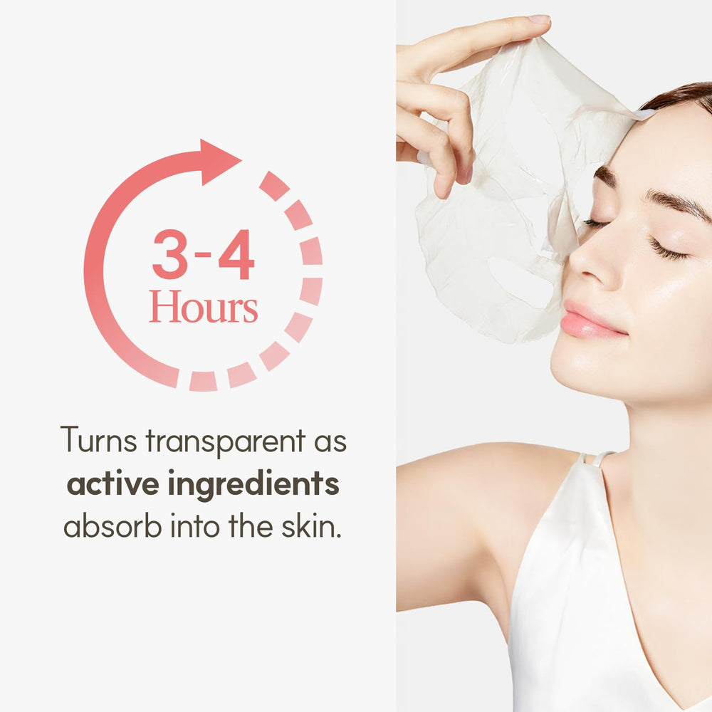 The Face Shop vegan collagen mask is applied for at-home spa care.