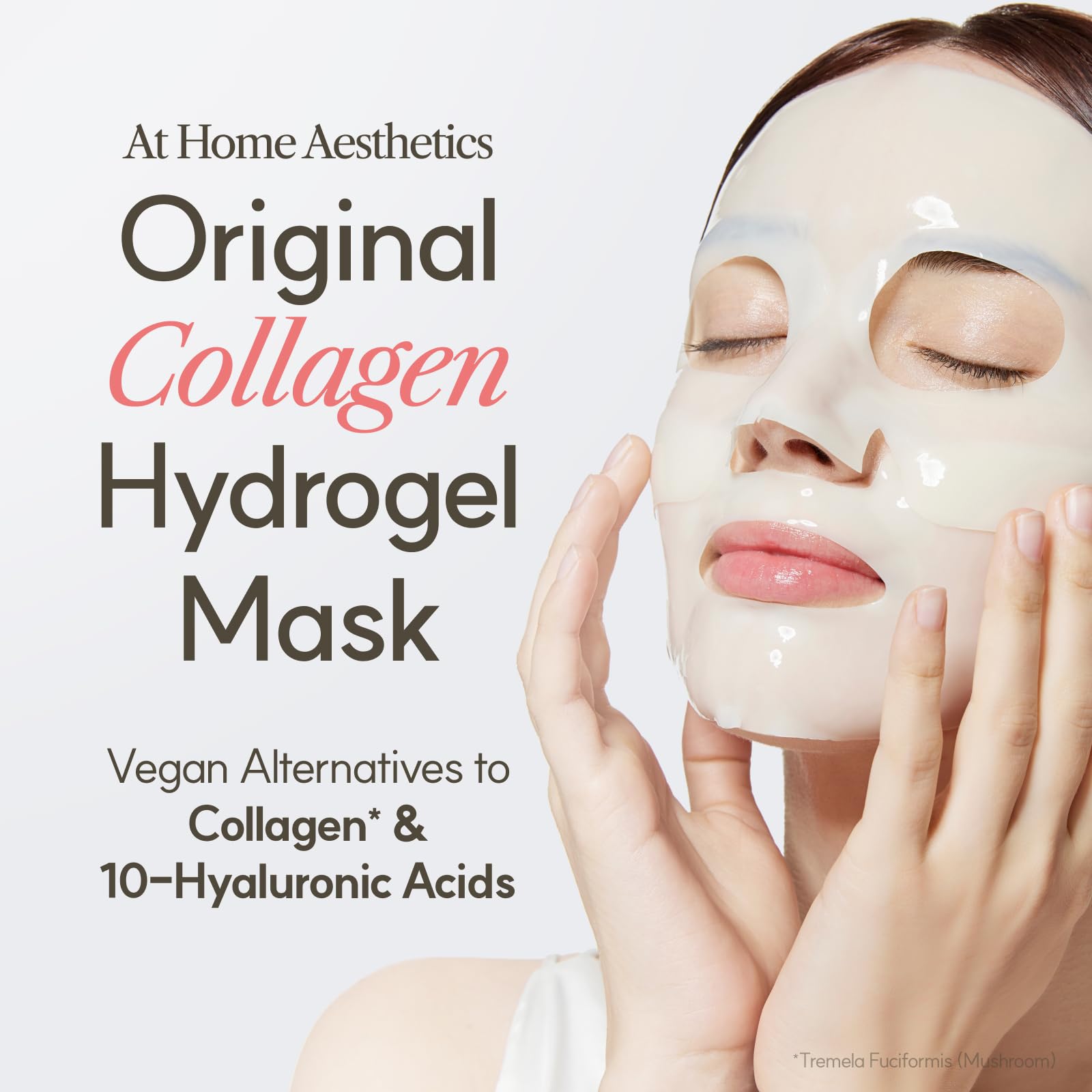 The Face Shop vegan collagen mask hydrogel sheet shows transforming texture during absorption.