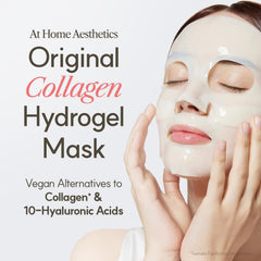 The Face Shop vegan collagen mask hydrogel sheet shows transforming texture during absorption.