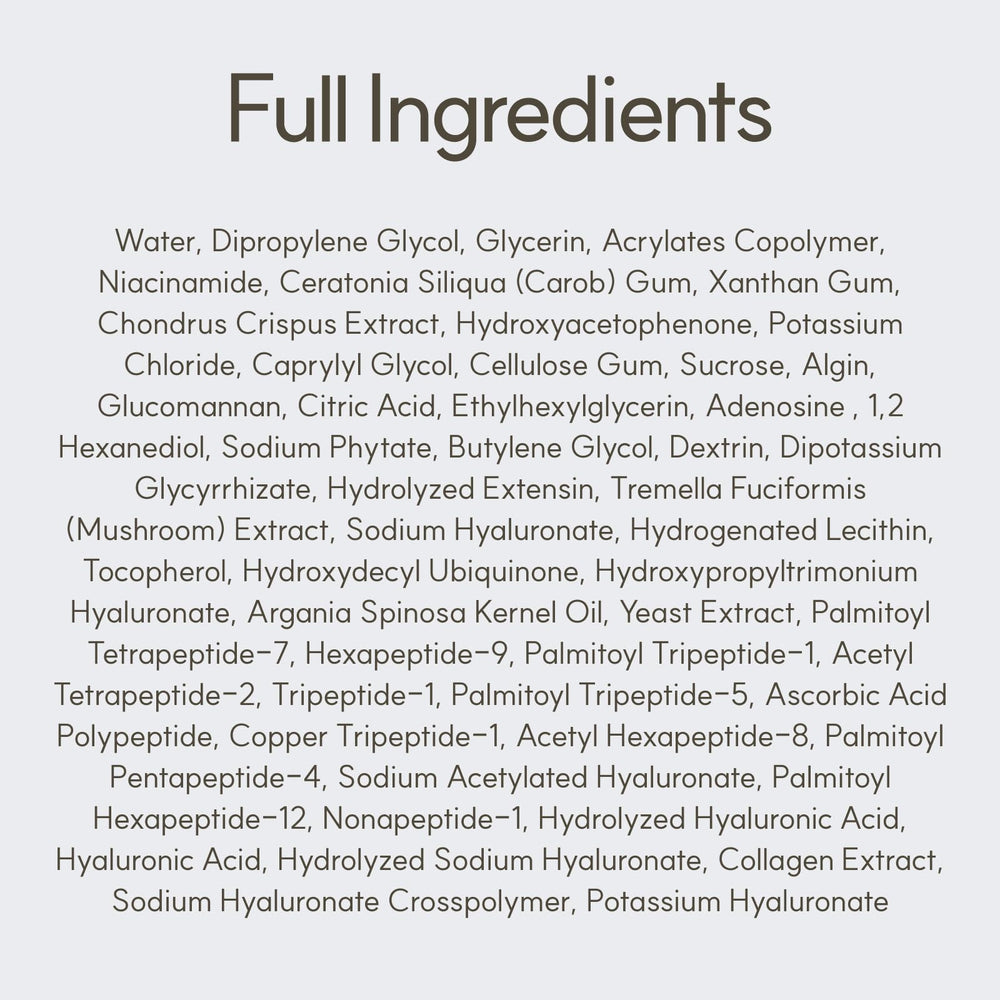 The Face Shop vegan collagen mask ingredients highlight hyaluronic acid and peptides.