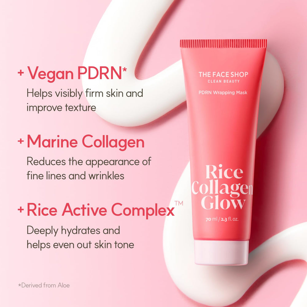 The Face Shop Pink Collagen Wrapping Mask vegan PDRN ingredients from aloe.
