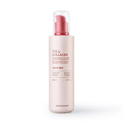 The Face Shop Pomegranate & Collagen emulsion packaging with lifting benefits for firmer appearance.