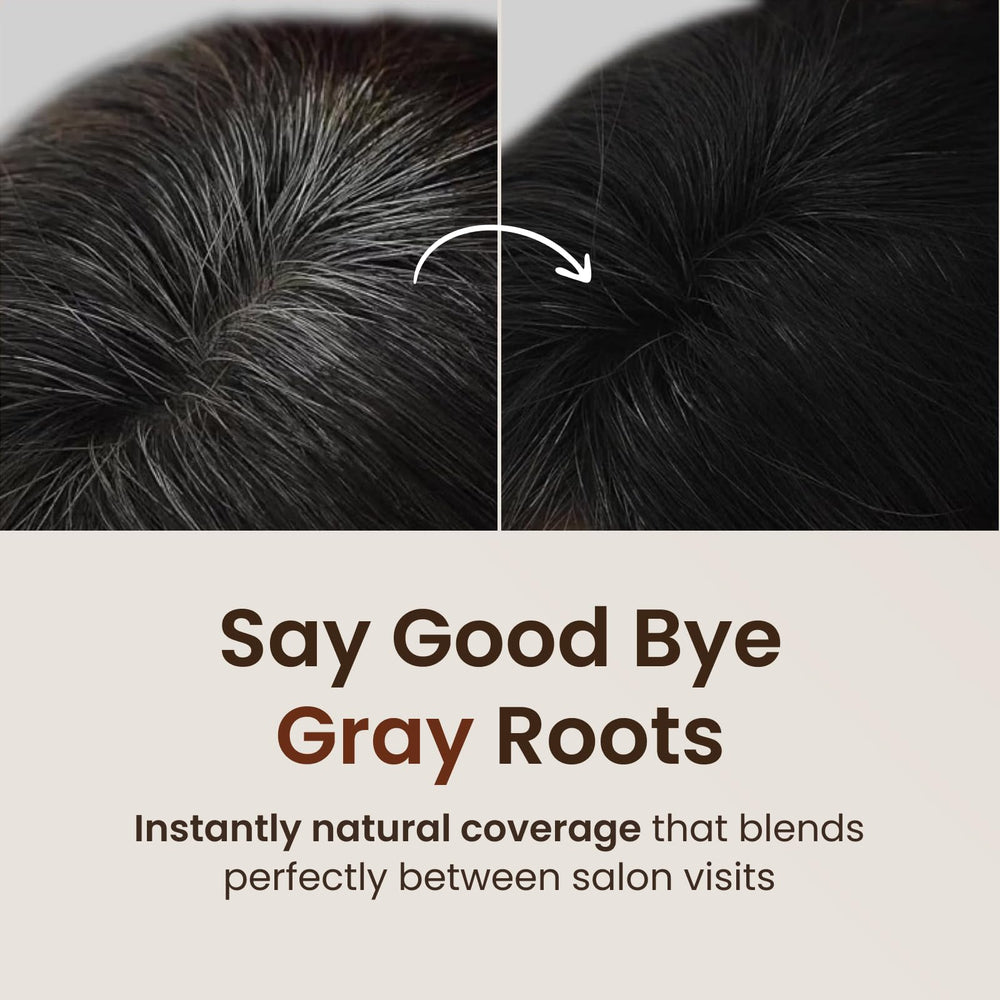 The Face Shop Quick Hair Puff natural brown puff closeup for natural hairline coverage.
