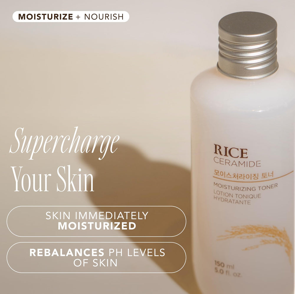 The Face Shop Rice Bran Oil close-up highlighting hydration boost.