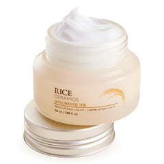 The Face Shop rice-ceramide-cream-packaging: sleek jar for daily hydration.