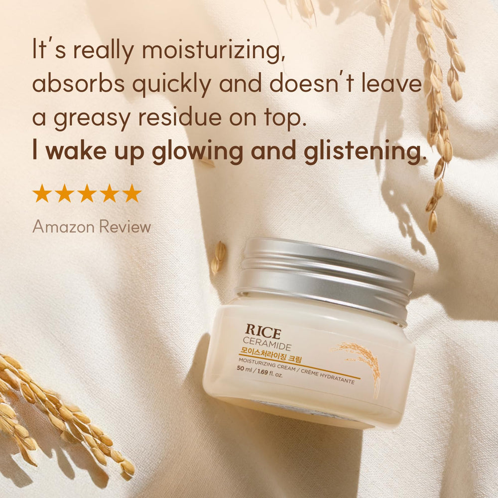 The Face Shop rice-ceramide-cream-rice-extracts emphasizes moisture from rice components.