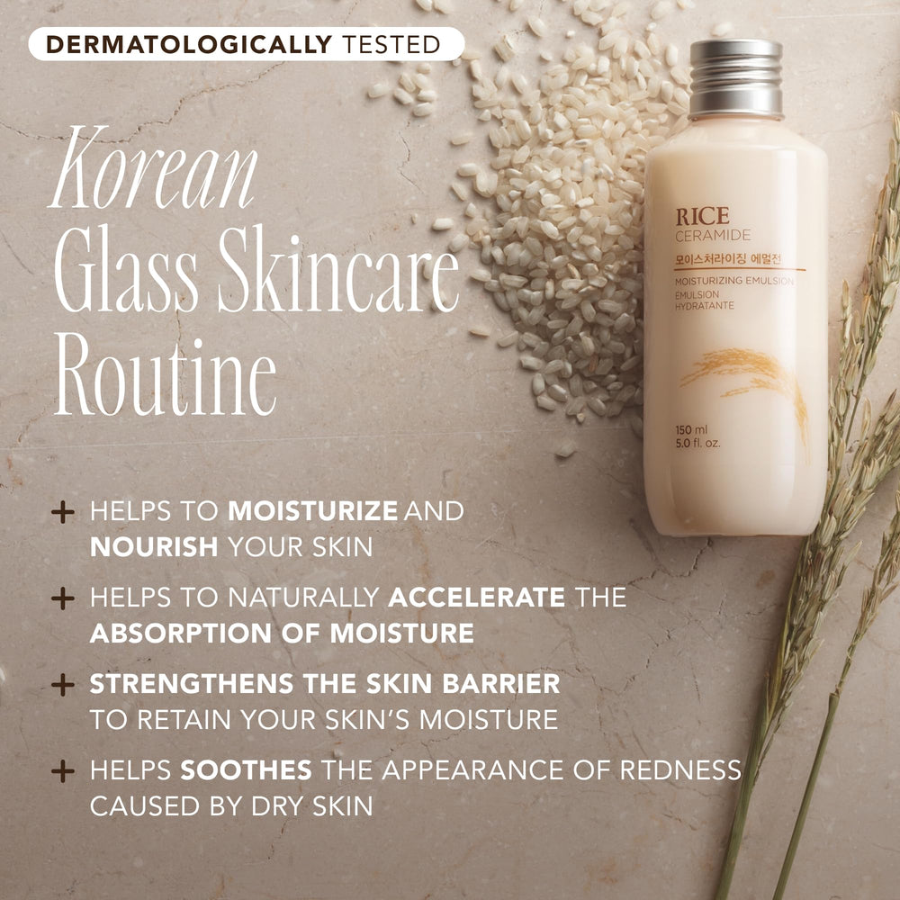 The Face Shop Rice Ceramide Set packaging shows home and travel sizes.