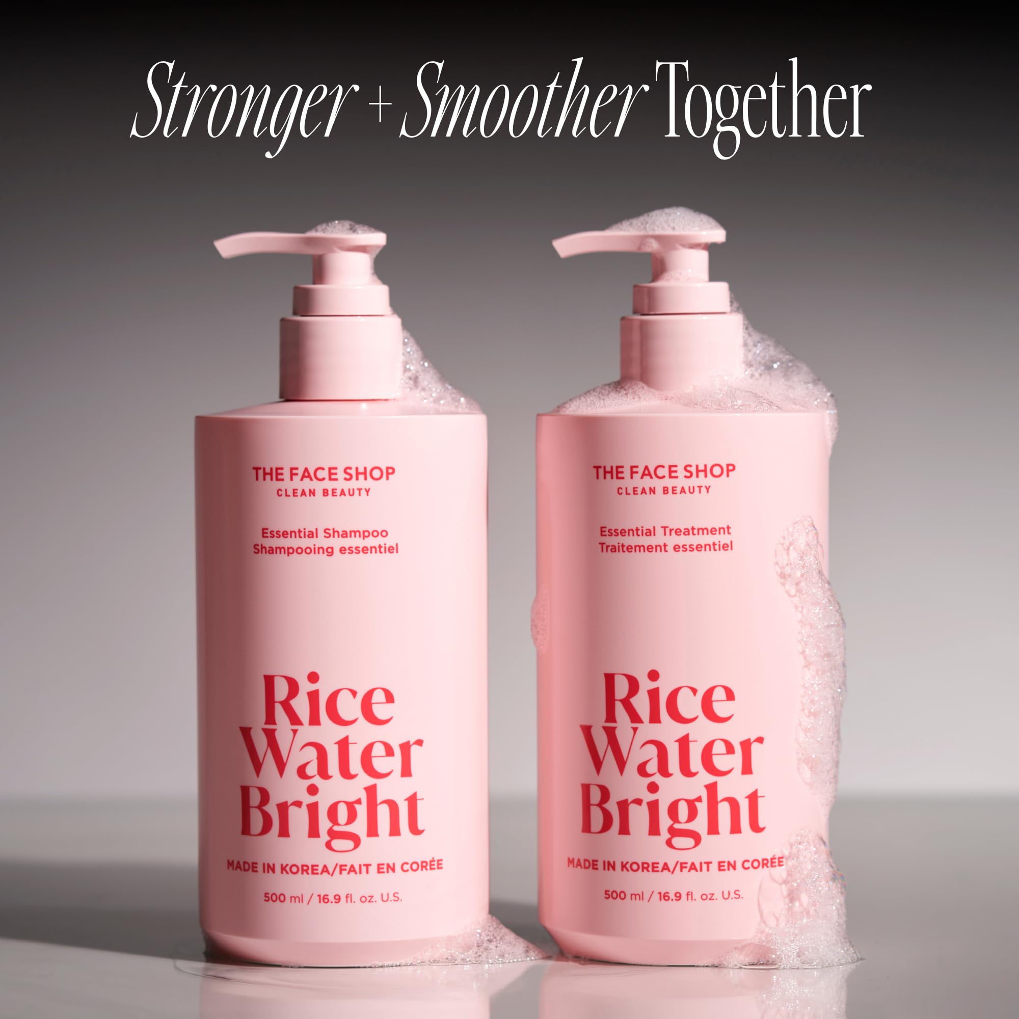 Uso diario recomendado de The Face Shop Rice Water Bright para cabello seco.