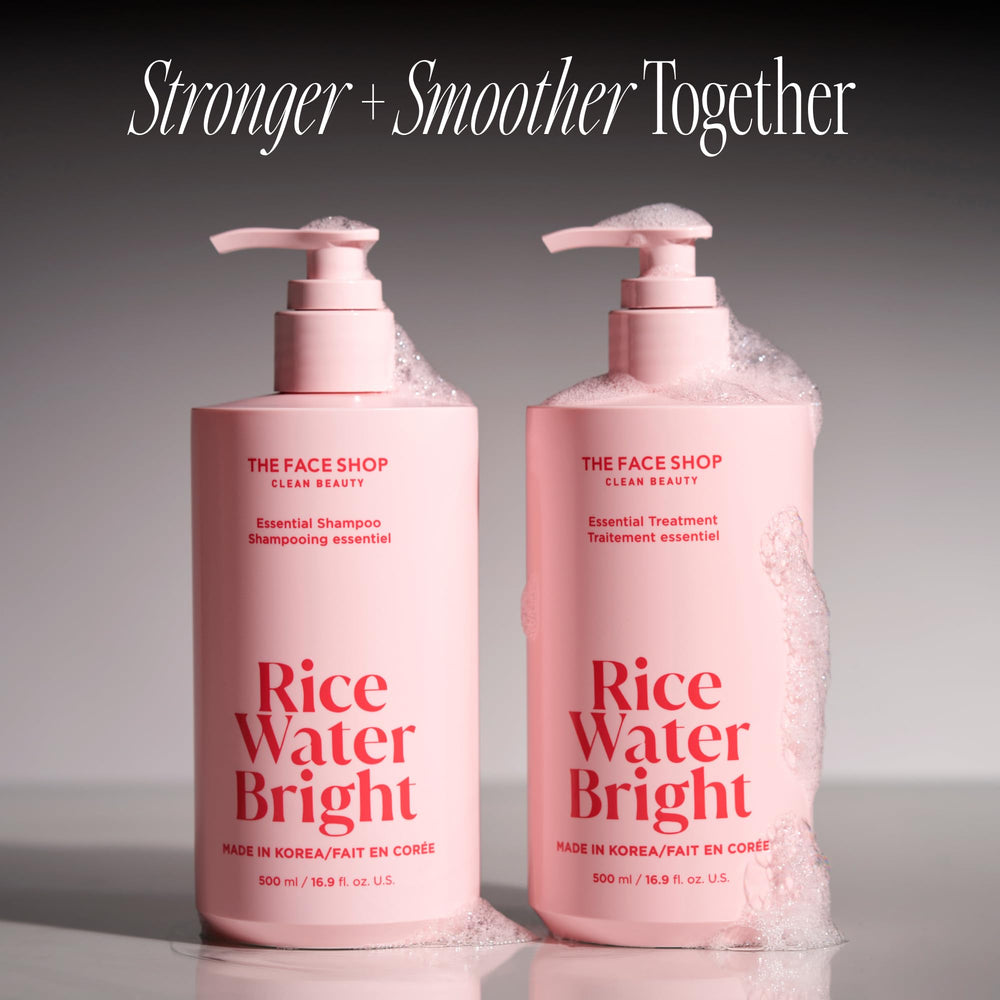 Uso diario recomendado de The Face Shop Rice Water Bright para cabello seco.