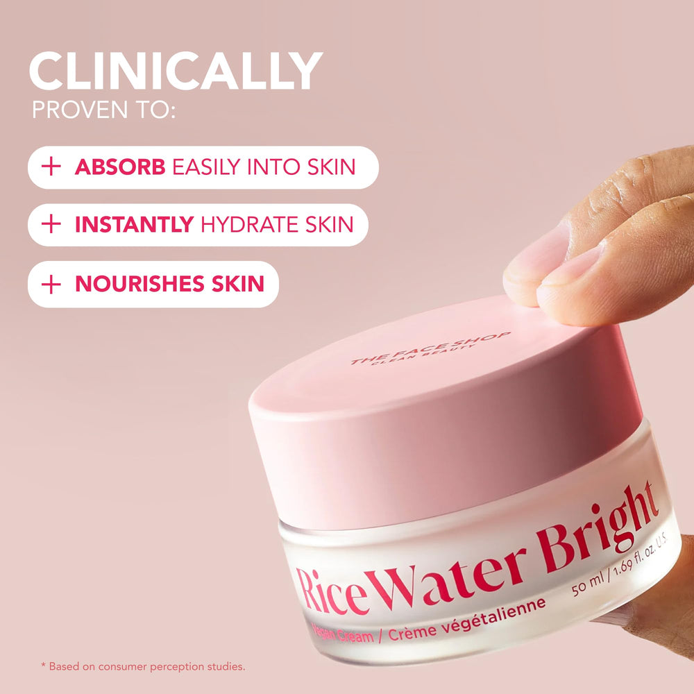 The Face Shop Rice Water Bright Travel Kit ceramide-enriched formula highlights barrier support.