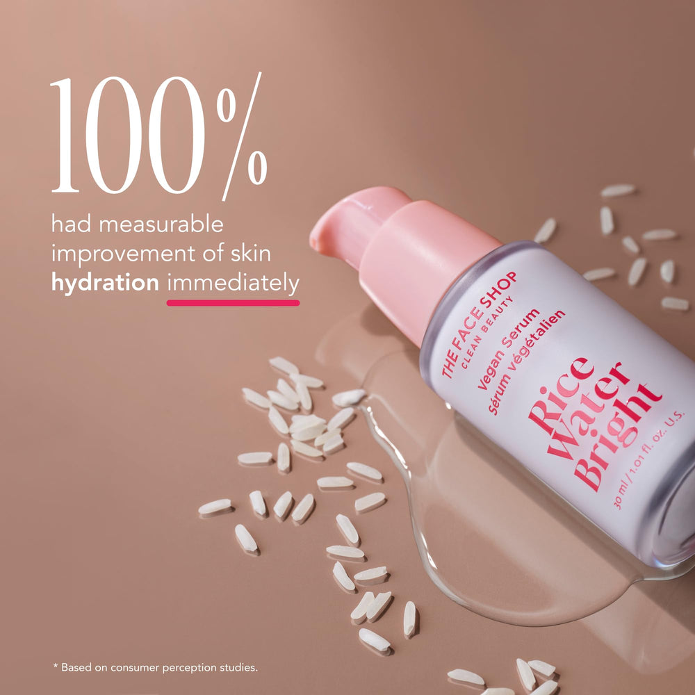 The Face Shop Rice Water Bright Travel Kit compact travel size promotes easy daily routines.