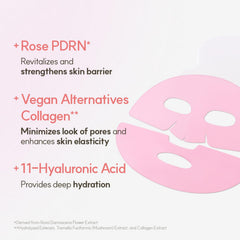 The Face Shop Rose PDRN Mask rose PDRN conditioning for deep hydration.