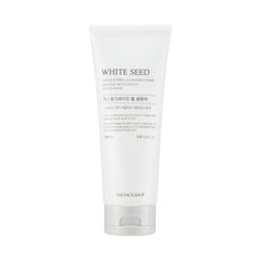 The Face Shop White Seed Exfoliating Cleansing Foam packaging image demonstrates gentle daily cleansing.