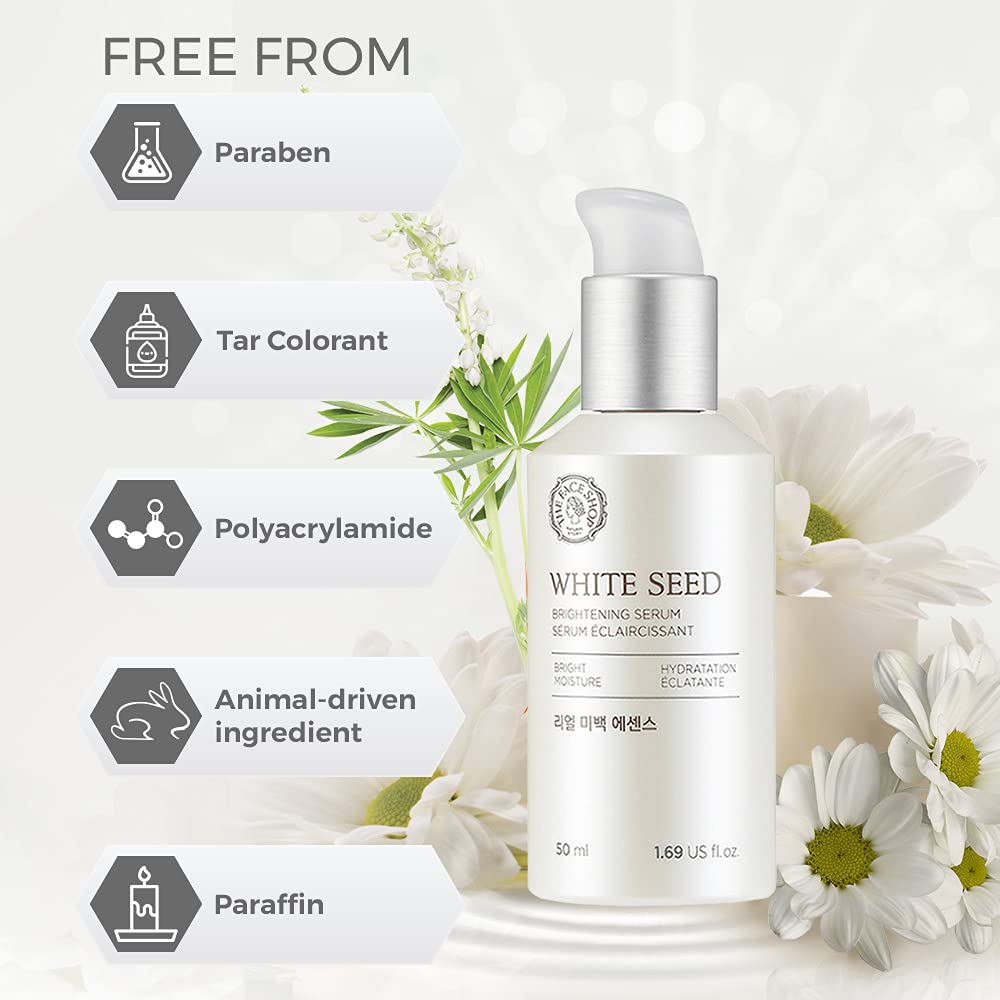 The Face Shop Whiteseed Brightening Serum after-use glow and refined texture
