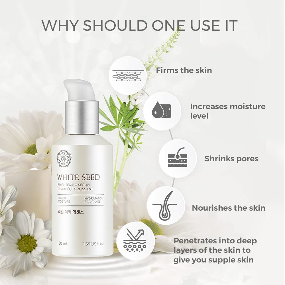 The Face Shop Whiteseed Brightening Serum packaging on a clean surface