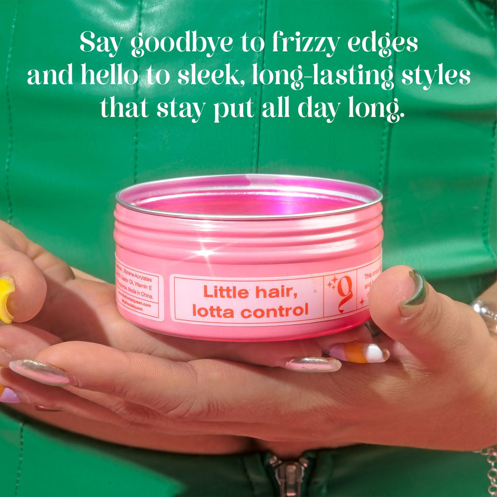 The Frontal Queen dries clear edge control creating smooth, residue-free lines.