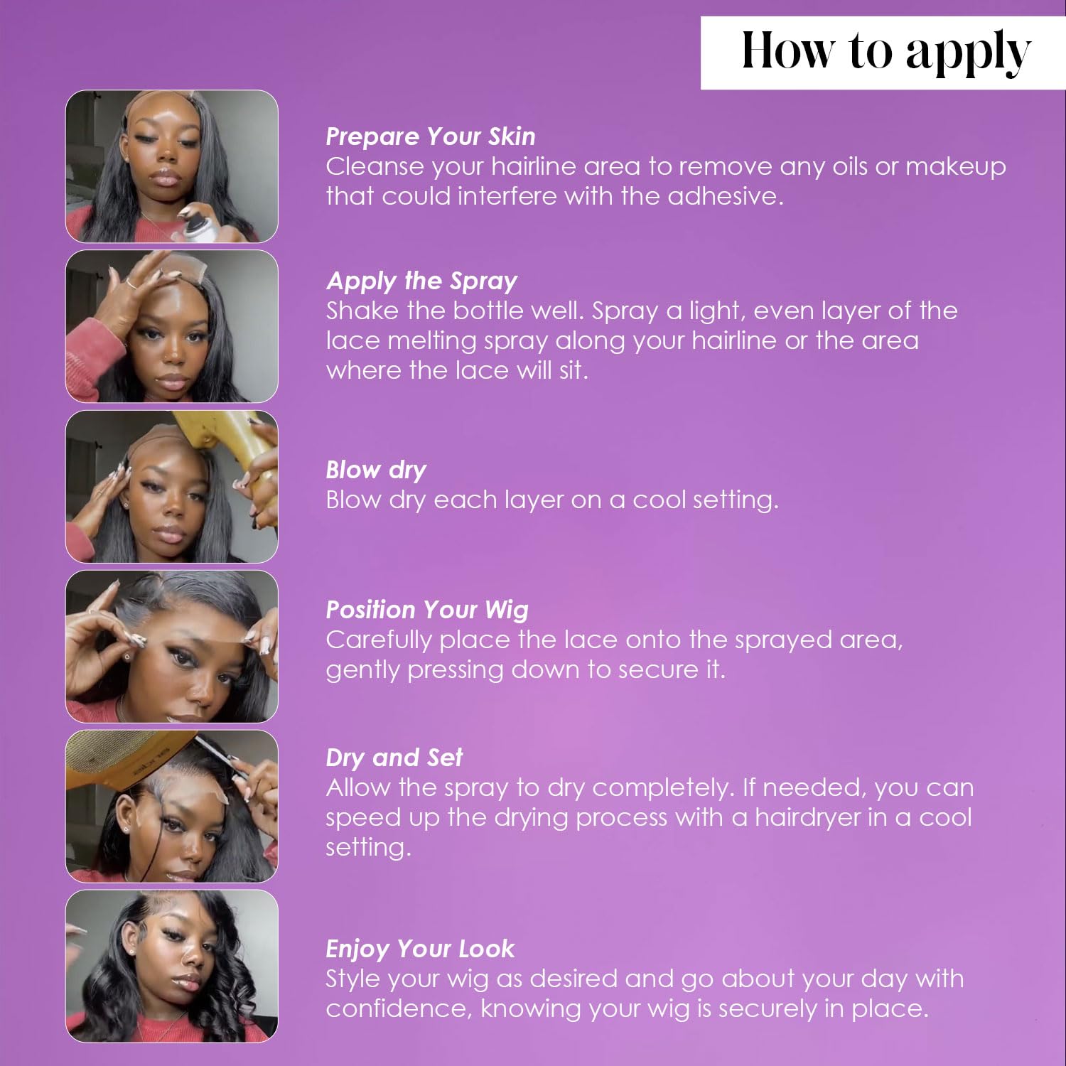 The Frontal Queen lace-wig setup post-application visual implies secure all-day hold.