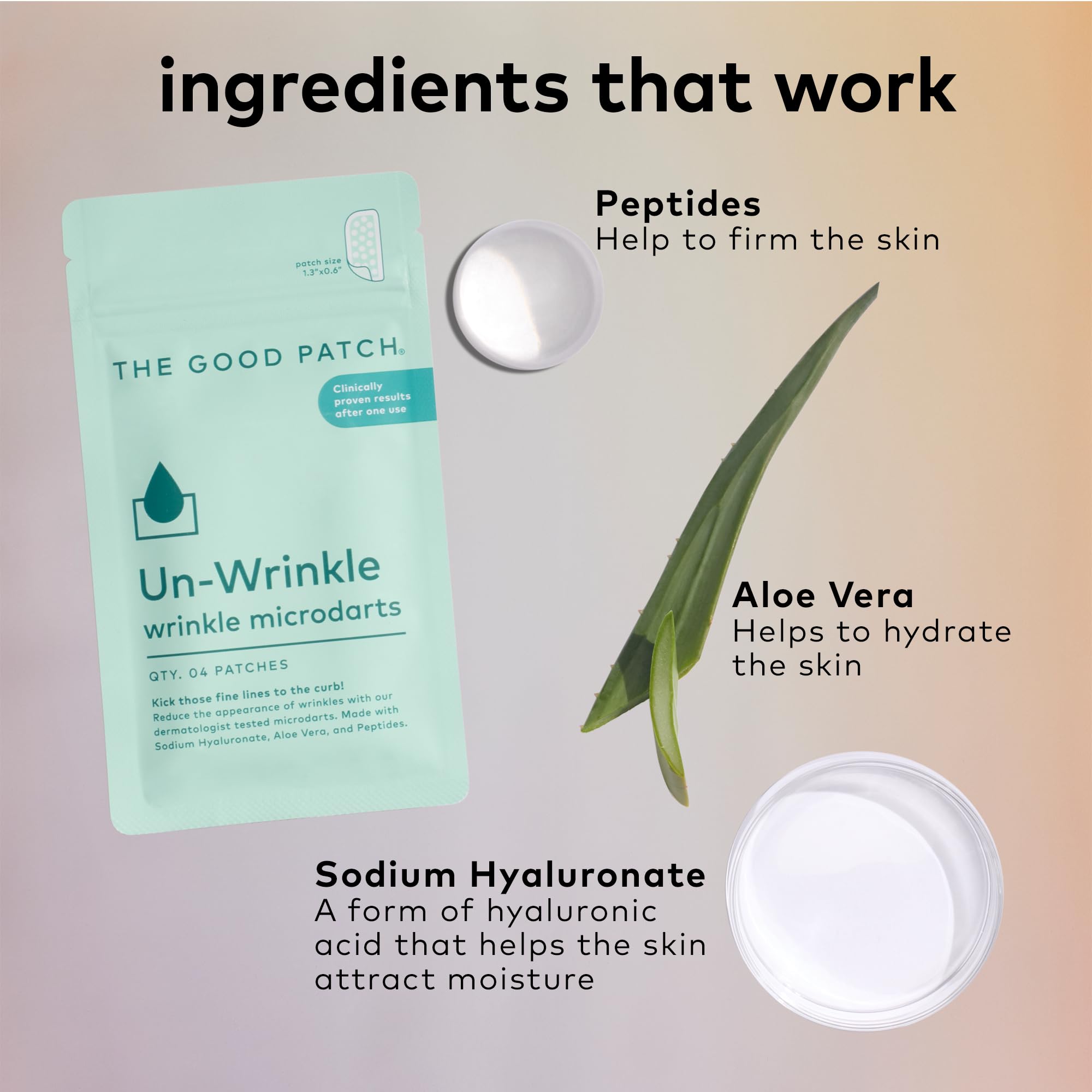 The Good Patch aloe vera ingredient emphasizes soothing, hydrating skin care support