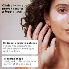 The Good Patch Brighten Up under-eye patches close-up texture reveals hydrating hydrogel feel.