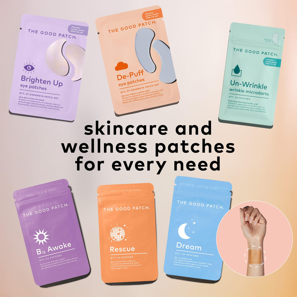 The Good Patch Brighten Up under-eye patches highlight pine leaf extract aiding hydration.