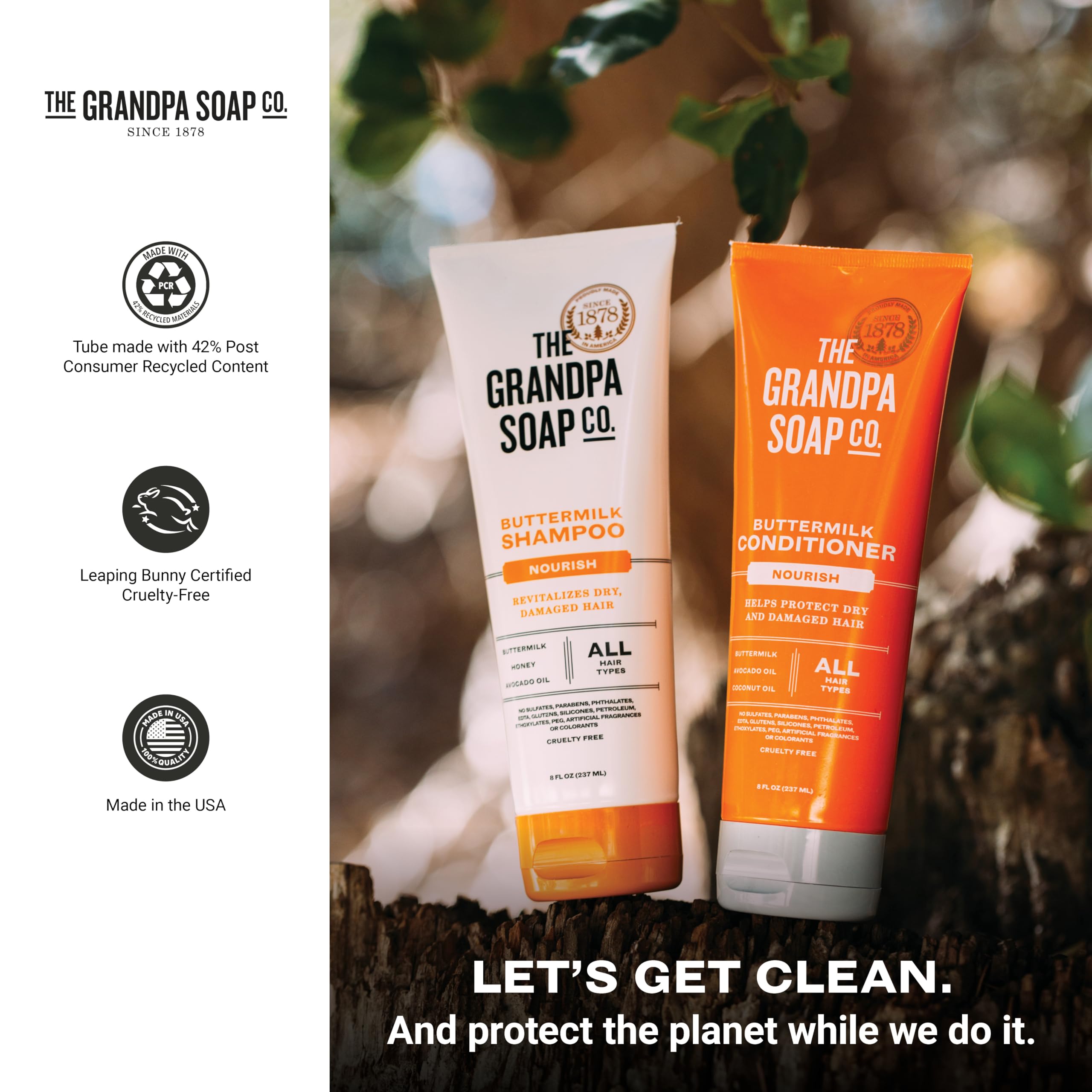 The Grandpa Soap Company heritage banner signals a family-owned tradition since 1936.