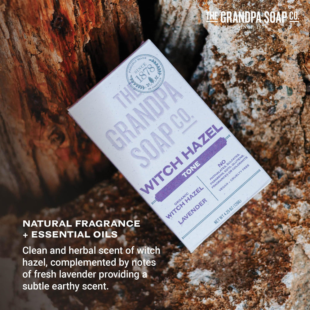 The Grandpa Soap Company vegan cruelty-free label indicating ethical skincare choices.